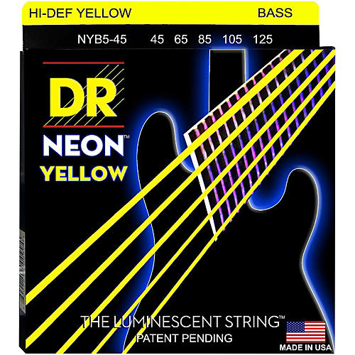 NEON Hi-Def Yellow Bass SuperStrings Medium 5-String