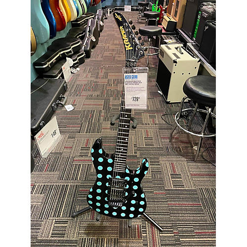 Kramer NIGHTSWAN Solid Body Electric Guitar BLACK/BLUE POKADOT