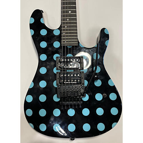 Kramer NIGHTSWAN Solid Body Electric Guitar BLACK AND BLUE DOT