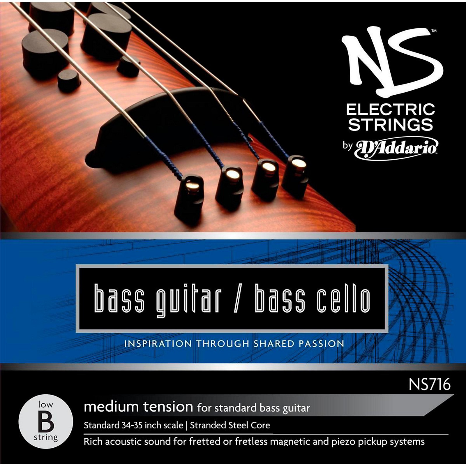 D'Addario NS Electric Bass Cello / Electric Bass Low B String