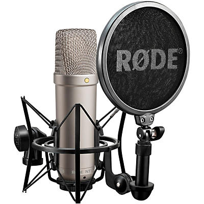 Rode NT1-A Large-Diaphragm Condenser Microphone With SM6 Shockmount and Pop filter, XLR Cable and Dust Cover