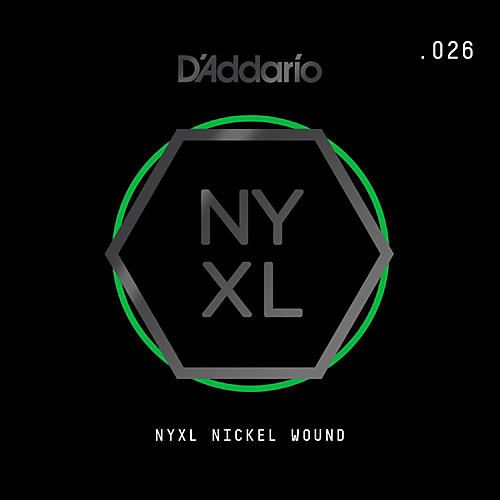 D'Addario NYNW026 NYXL Nickel Wound Electric Guitar Single String, .026