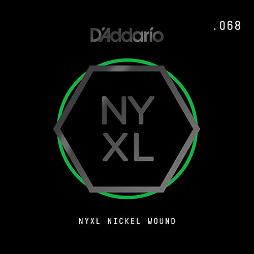 D'Addario NYNW068 NYXL Nickel Wound Electric Guitar Single String, .068