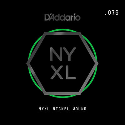D'Addario NYNW076 NYXL Nickel Wound Electric Guitar Single String, .076