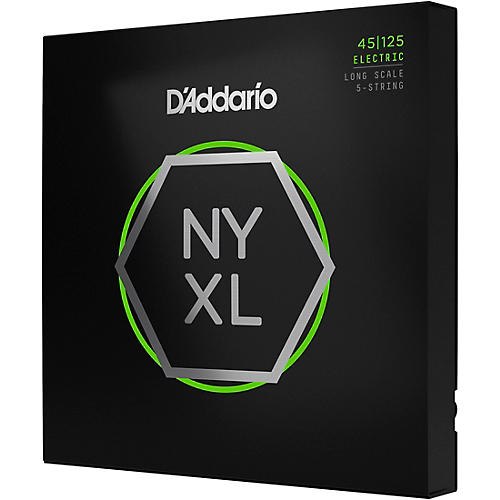 D'Addario NYXL Light Top/Medium Bottom Long Scale 5-String Bass Strings 45-125 45 - 125
