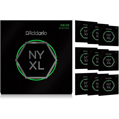 D'Addario NYXL0838 Extra Super Light Electric Guitar Strings 10-Pack - (8-38)