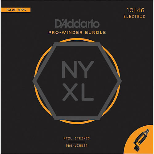 NYXL1046 Nickel Wound Electric Guitar Strings, Regular Light, 10-46 and a Pro-Winder