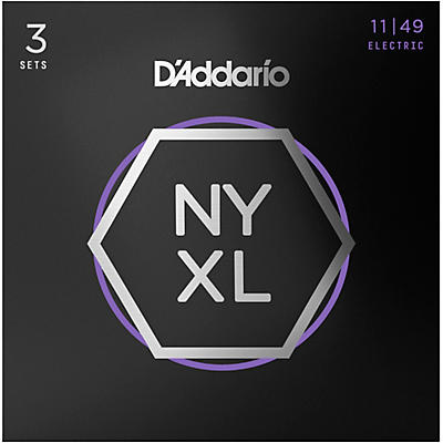 D'Addario NYXL1149 Medium 3-Pack Electric Guitar Strings