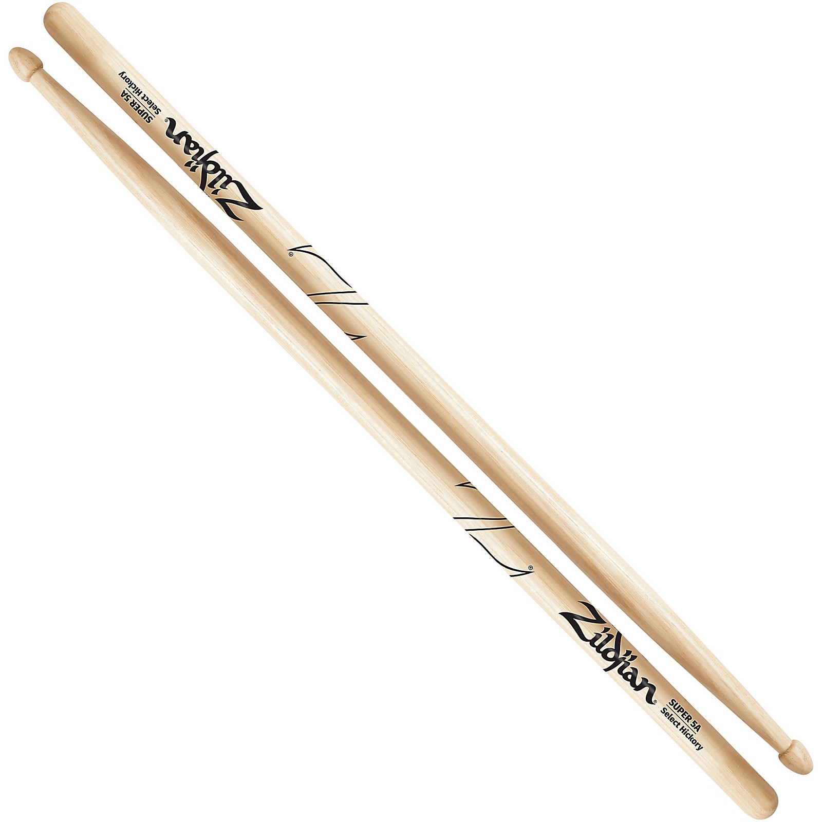 Zildjian Natural Super Hickory Drum Sticks 5A Wood Musician's Friend