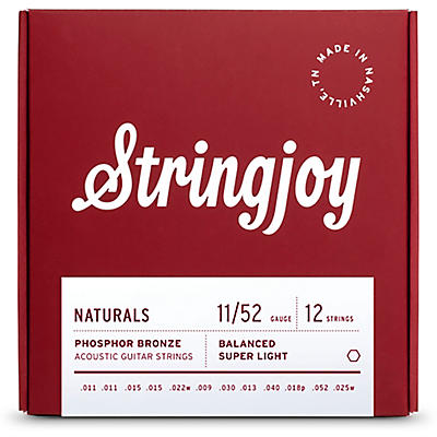Stringjoy Naturals 12 String Phosphor Bronze Acoustic Guitar Strings