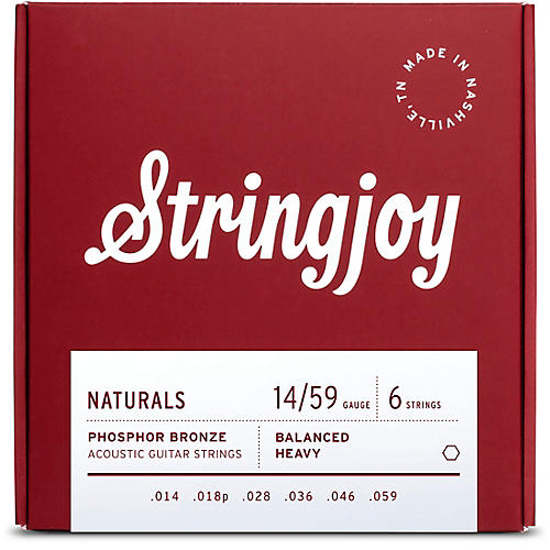 Stringjoy Naturals Phosphor Bronze Acoustic Guitar Strings 14 - 59