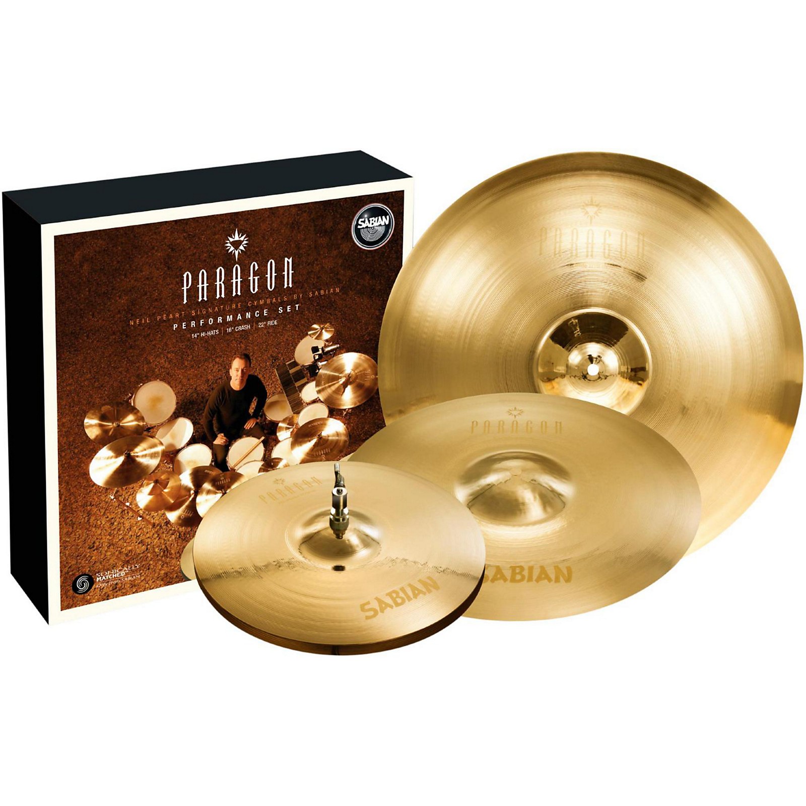 Open Box Sabian Neil Peart Paragon Performance Cymbal Pack Brilliant