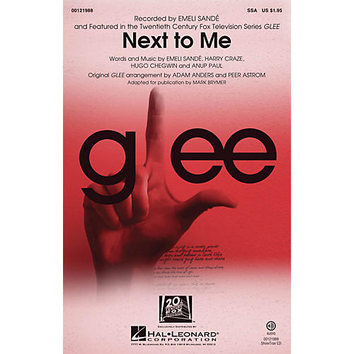 Hal Leonard Next to Me SSA by Emeli Sandé arranged by Adam Anders