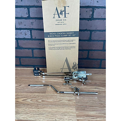 A&F Drum  Co Nickel Cocktail Basket And Kick Pedal Clamp 18"-22" Drum Clamp