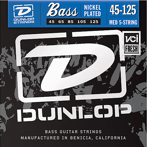 Dunlop Nickel Plated Steel Bass Strings - Medium 5-String