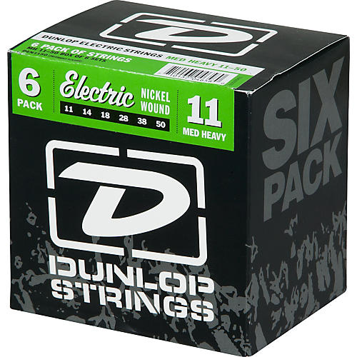 Nickel Plated Steel Electric Guitar Strings Medium Heavy 6-Pack