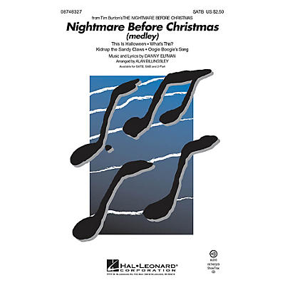 Hal Leonard Nightmare Before Christmas 2-Part Arranged by Alan Billingsley