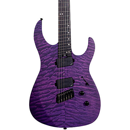 Legator Ninja 6 String Multi-Scale Super Shred Series Quilted Maple Electric Guitar Purple