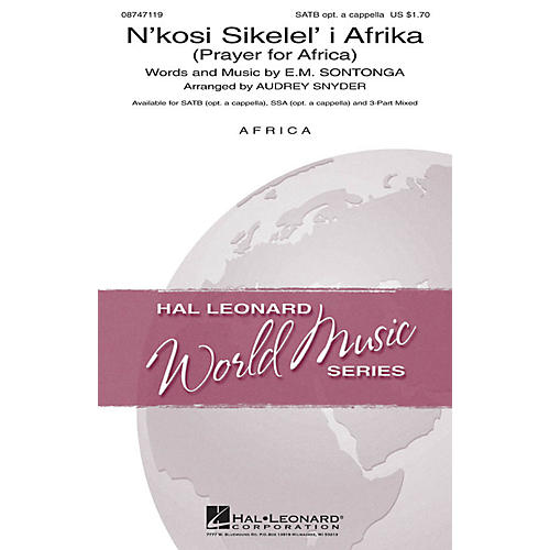 Hal Leonard N'kosi Sikelel' I Afrika (Prayer for Africa) 3-Part Mixed Arranged by Audrey Snyder