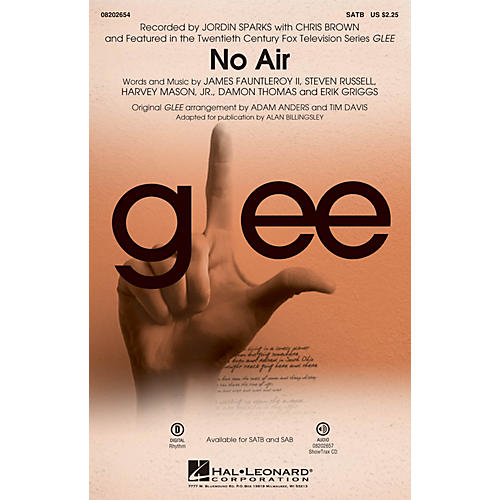 Hal Leonard No Air (from Glee) ShowTrax CD by Chris Brown Arranged by Adam Anders