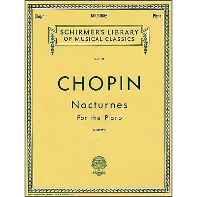 G. Schirmer Nocturnes for Piano Vol 30 By Chopin