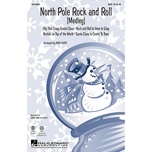 Hal Leonard North Pole Rock and Roll (Medley) 2-Part Arranged by Mac Huff