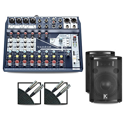 Soundcraft Notepad12FX Mixer and Kustom HiPAC Speakers