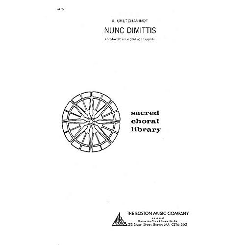 Boston Music Nunc Dimittis SATB Composed by Alexander Gretchaninoff