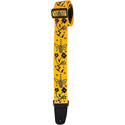 Henry Heller Nylon Series Artist Sublimation Bee Floral Guitar Strap