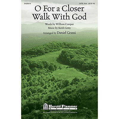 Shawnee Press O For a Closer Walk with God SATB WITH FLUTE (OR C-INST) arranged by Daniel Grassi