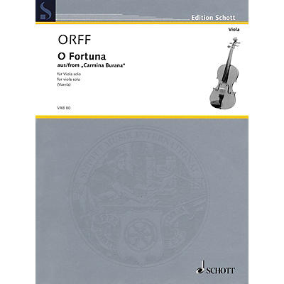 Schott O Fortuna from Carmina Burana (Viola Solo) String Solo Series Softcover