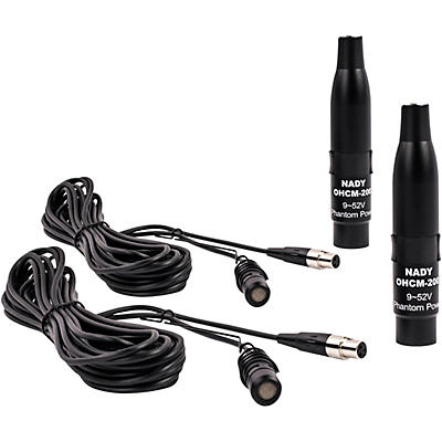 Nady OHCM-200-2, Two pack of Nady OHCM-200 Overhead Hanging Condenser Microphone - Captures overhead signals, 20' long attached cable