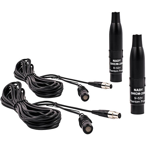 OHCM-200-2, Two pack of Nady OHCM-200 Overhead Hanging Condenser Microphone - Captures overhead signals, 20' long attached cable