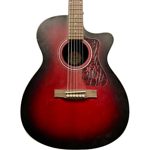 Guild OM-240ce Acoustic Electric Guitar oxblood red
