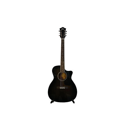 Guild OM-260 Deluxe Acoustic Electric Guitar Trans Black