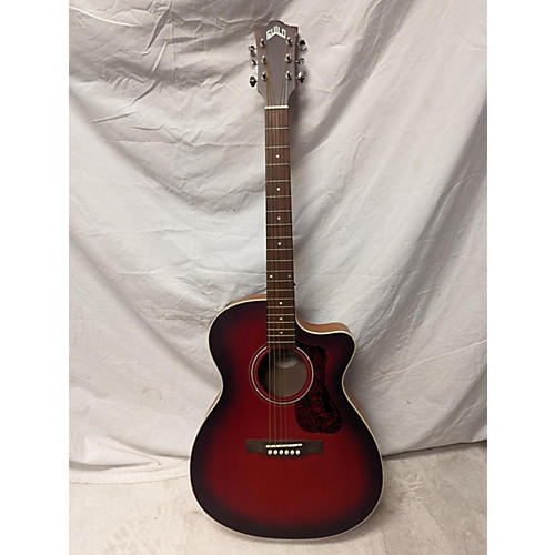 Guild OM240CE Acoustic Electric Guitar RED BURST