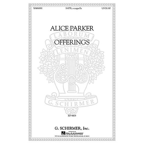 G. Schirmer Offerings SATB a cappella composed by Alice Parker