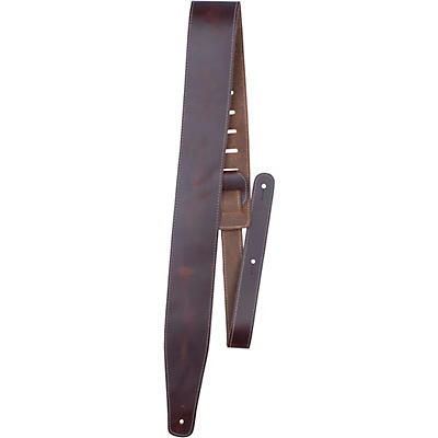 Perri's Oil Leather Guitar Strap With Contrast Stitching