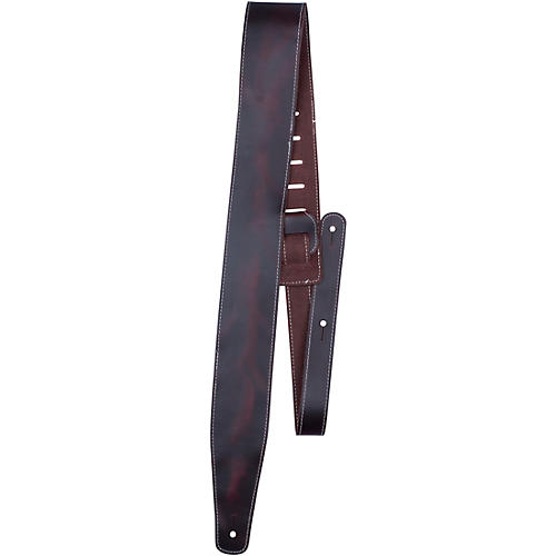 Perri's Oil Leather Guitar Strap With Contrast Stitching Wine 2.5 in.