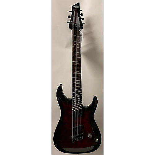 Schecter Guitar Research Omen Elite 7 MS Solid Body Electric Guitar Black Cherry Burst