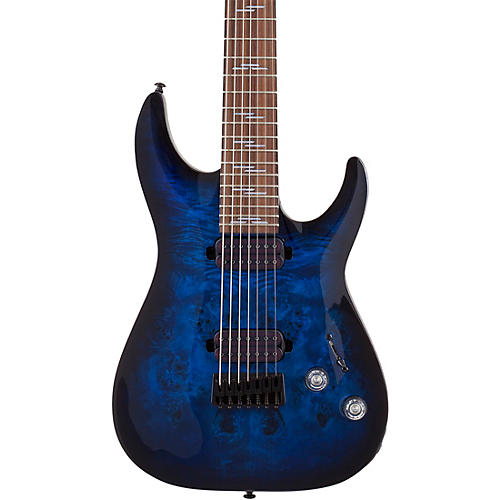 Schecter Guitar Research Omen Elite 7-String Electric Guitar See-Thru Blue Burst