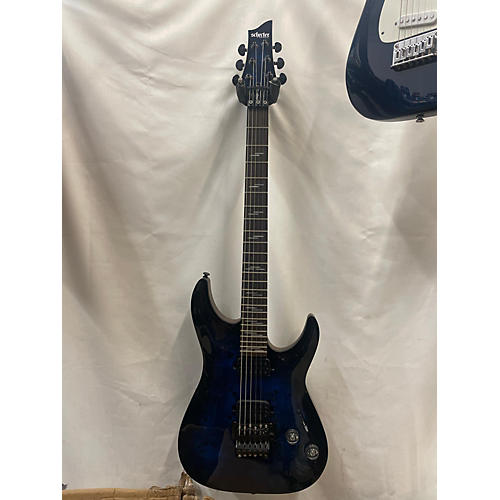 Schecter Guitar Research Omen Elite FR Solid Body Electric Guitar Blue