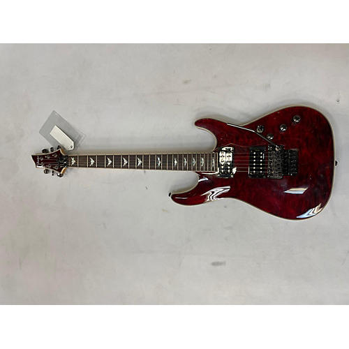 Schecter Guitar Research Omen Extreme 6 Floyd Rose Solid Body Electric Guitar Trans Crimson Red
