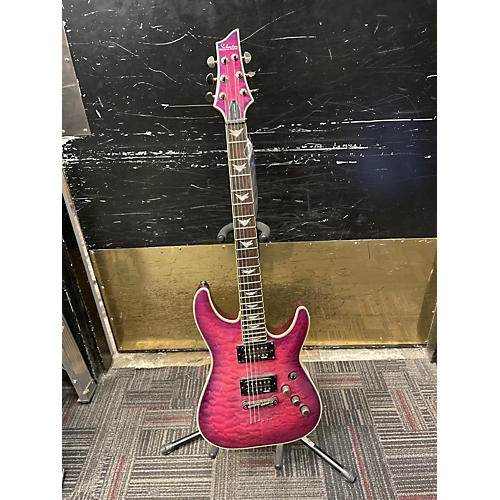 Schecter Guitar Research Omen Extreme 6 Solid Body Electric Guitar transparent pink