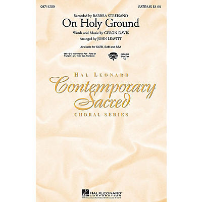 Hal Leonard On Holy Ground SATB by Barbra Streisand arranged by John Leavitt