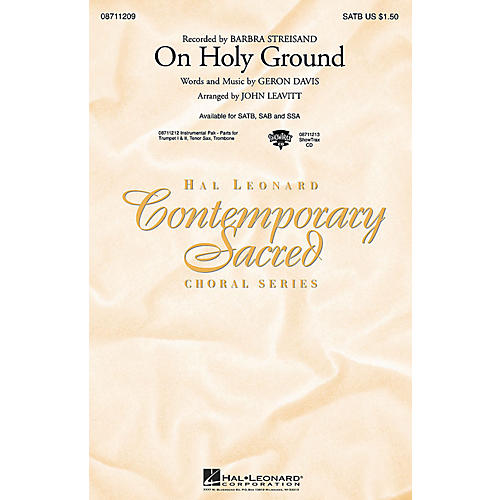 Hal Leonard On Holy Ground SATB by Barbra Streisand arranged by John Leavitt