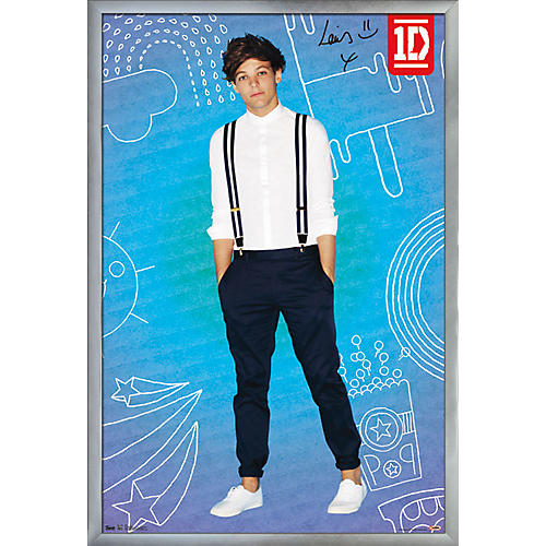 Trends International One Direction - Louis Pop Poster Framed Silver