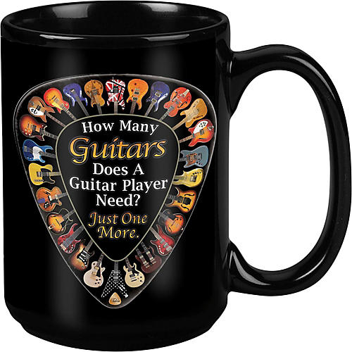 One More Guitar Black Mug 15 oz