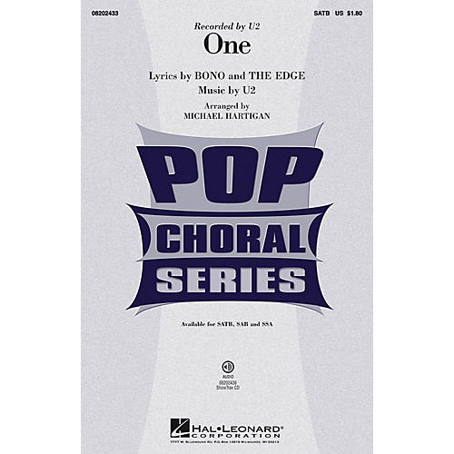 Hal Leonard One SATB by U2 arranged by Michael Hartigan
