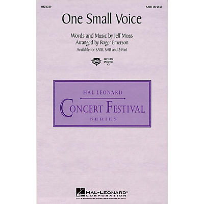 Hal Leonard One Small Voice (from Sesame Street) 2-Part Arranged by Roger Emerson